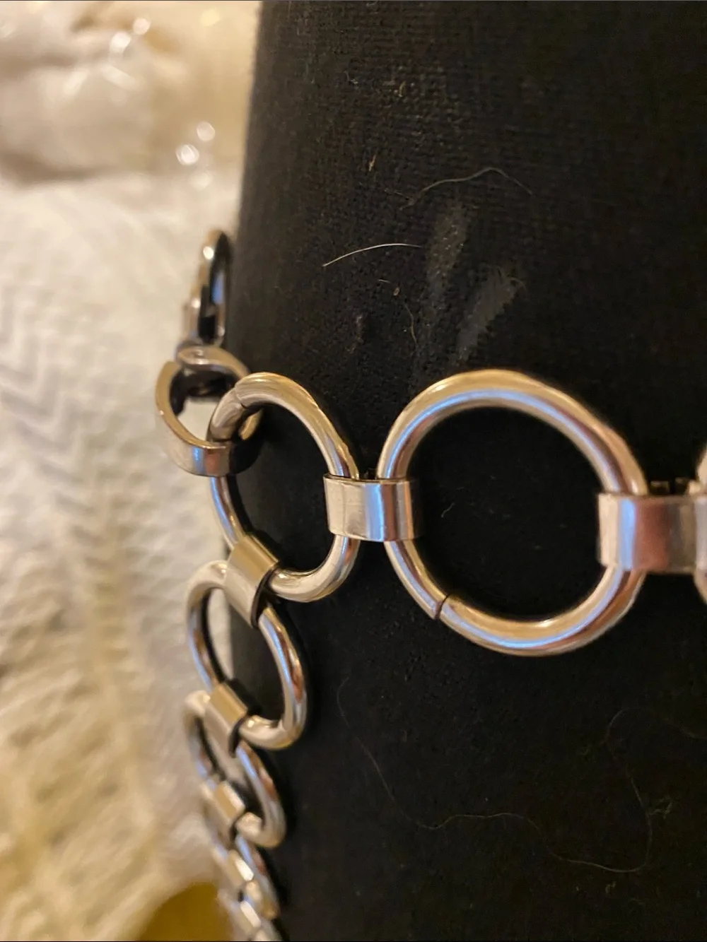 Source Unknown Silver Round-Link Chain Waist Belt